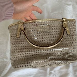 Kate Spade coated, woven jute tote